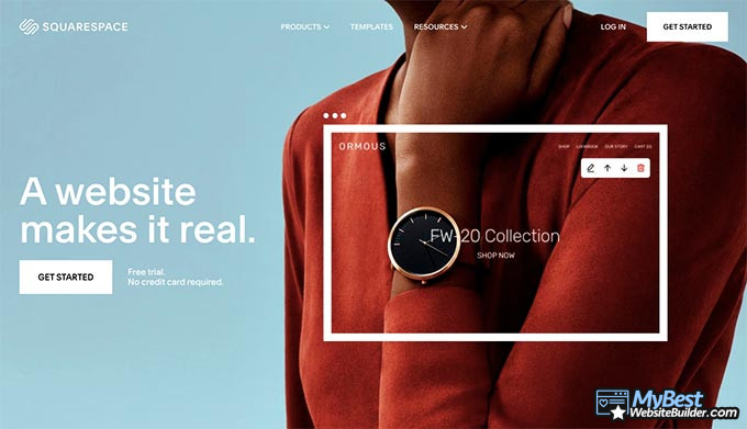 Cómo ser un desarrollador web: La página principal de Squarespace.