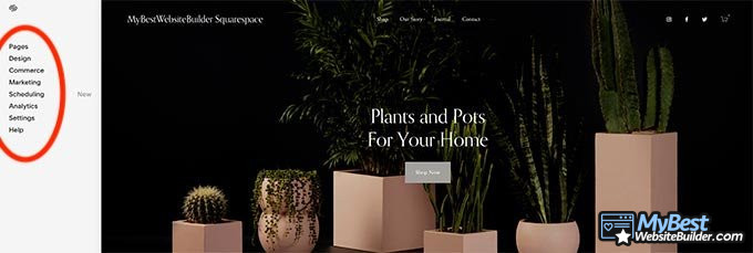 Curso Squarespace: la página de inicio de la interfaz de tu creador.